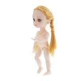 Maxbell 5xMini 16cm 13 Joints Nude Girl Doll Body Model DIY Accessory Blond Hair B