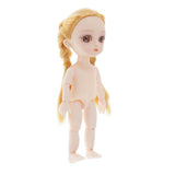 Maxbell 6xMini 16cm 13 Joints Nude Girl Doll Body Model DIY Accessory Blond Hair B