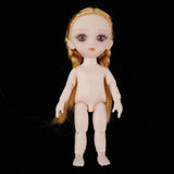 Maxbell 5xMini 16cm 13 Joints Nude Girl Doll Body Model DIY Accessory Blond Hair B