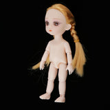 Maxbell 5xMini 16cm 13 Joints Nude Girl Doll Body Model DIY Accessory Blond Hair B