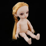 Maxbell 5xMini 16cm 13 Joints Nude Girl Doll Body Model DIY Accessory Blond Hair B