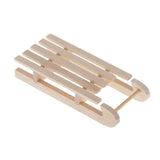 Maxbell 1/12 Dollhouse Unfinshed DIY Wooden Toboggan Sled Garden Outdoor Decor 2pcs