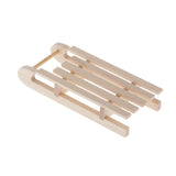 Maxbell 1/12 Dollhouse Unfinshed DIY Wooden Toboggan Sled Garden Outdoor Decor 2pcs