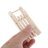 Maxbell 1/12 Dollhouse Unfinshed DIY Wooden Toboggan Sled Garden Outdoor Decor 2pcs