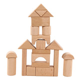 Maxbell Natural Wooden Building Block Set Stacking Cubes Educational Montessori Toy