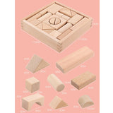 Maxbell Natural Wooden Building Block Set Stacking Cubes Educational Montessori Toy
