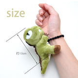 Maxbell Hair Ring Dinosaur Head Rope Plush Toy Short Plush Toy for Kids Green A