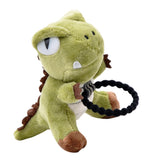 Maxbell Hair Ring Dinosaur Head Rope Plush Toy Short Plush Toy for Kids Green A