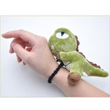 Maxbell Hair Ring Dinosaur Head Rope Plush Toy Short Plush Toy for Kids Green A