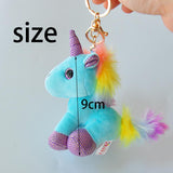 Maxbell Unicorn Plush Stuffed Keychain Animal Handbag Keyring for Girls Gift Blue