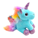 Maxbell Unicorn Plush Stuffed Keychain Animal Handbag Keyring for Girls Gift Blue