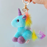 Maxbell Unicorn Plush Stuffed Keychain Animal Handbag Keyring for Girls Gift Blue