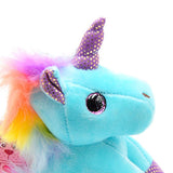 Maxbell Unicorn Plush Stuffed Keychain Animal Handbag Keyring for Girls Gift Blue
