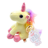 Maxbell Unicorn Plush Stuffed Keychain Animal Handbag Keyring for Girls Gift Yellow