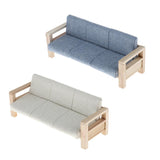 Maxbell 4pcs Simulation Mini 1:12 Wooden Sofa Model with Cushion Living Room Decor