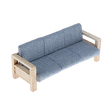 Maxbell 4pcs Simulation Mini 1:12 Wooden Sofa Model with Cushion Living Room Decor