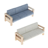 Maxbell 4pcs Simulation Mini 1:12 Wooden Sofa Model with Cushion Living Room Decor