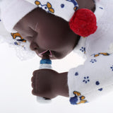 Maxbell 30cm Simulation Vinyl Reborn Sleeping Doll Model Kids Gift Toy Black African