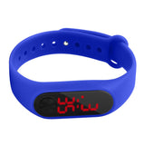Maxbell Maxbell LED Digital Watch Touch Screen Silicone Strap Wristwatch Bracelet Blue
