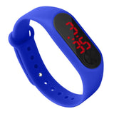 Maxbell Maxbell LED Digital Watch Touch Screen Silicone Strap Wristwatch Bracelet Blue