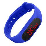 Maxbell Maxbell LED Digital Watch Touch Screen Silicone Strap Wristwatch Bracelet Blue