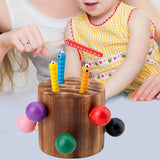 Maxbell Wood Mushroom Roof Catching Worm Insect Magnet Stick Kids Games Educational