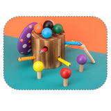 Maxbell Wood Mushroom Roof Catching Worm Insect Magnet Stick Kids Games Educational