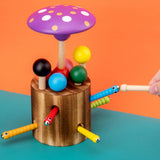 Maxbell Wood Mushroom Roof Catching Worm Insect Magnet Stick Kids Games Educational