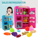 Maxbell Simulation Refrigerator Vending Machine Pretend Play Kitchen Toy Gifts Pink