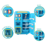 Maxbell Simulation Refrigerator Vending Machine Pretend Play Kitchen Toy Gifts Blue