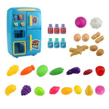 Maxbell Simulation Refrigerator Vending Machine Pretend Play Kitchen Toy Gifts Blue