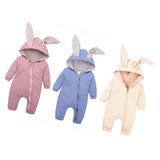 Maxbell Cotton Big Ear Bunny Zipper Jumpsuit Outfits Climbing Clothes Pink 66