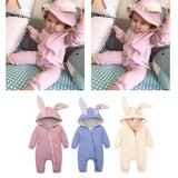 Maxbell Cotton Big Ear Bunny Zipper Jumpsuit Outfits Climbing Clothes Pink 66