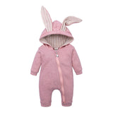 Maxbell Cotton Big Ear Bunny Zipper Jumpsuit Outfits Climbing Clothes Pink 66