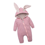 Maxbell Cotton Big Ear Bunny Zipper Jumpsuit Outfits Climbing Clothes Pink 66