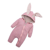 Maxbell Cotton Big Ear Bunny Zipper Jumpsuit Outfits Climbing Clothes Pink 66