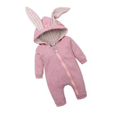 Maxbell Cotton Big Ear Bunny Zipper Jumpsuit Outfits Climbing Clothes Pink 66