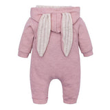 Maxbell Cotton Big Ear Bunny Zipper Jumpsuit Outfits Climbing Clothes Pink 66