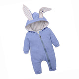 Maxbell Cotton Big Ear Bunny Zipper Jumpsuit Outfits Climbing Clothes Blue 66