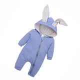 Maxbell Cotton Big Ear Bunny Zipper Jumpsuit Outfits Climbing Clothes Blue 66