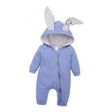 Maxbell Cotton Big Ear Bunny Zipper Jumpsuit Outfits Climbing Clothes Blue 73
