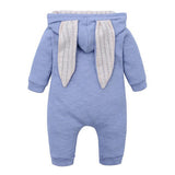 Maxbell Cotton Big Ear Bunny Zipper Jumpsuit Outfits Climbing Clothes Blue 73