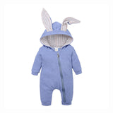Maxbell Cotton Big Ear Bunny Zipper Jumpsuit Outfits Climbing Clothes Blue 80