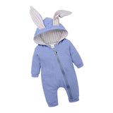 Maxbell Cotton Big Ear Bunny Zipper Jumpsuit Outfits Climbing Clothes Blue 80