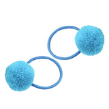 Maxbell Girls Headdress Kids Hair Ball Hair Band Lovely Plush Hair Ties Blue