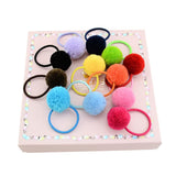 Maxbell Girls Headdress Kids Hair Ball Hair Band Lovely Plush Hair Ties Blue