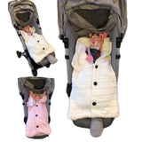 Maxbell Baby Stroller Knit Swaddle Wrap Swaddling Blanket Sleeping Bag Pink