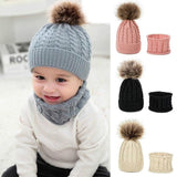 Maxbell Boys Girls Beanie Hats Warm Winter Soft Cotton Knitted Pom Pom Hat Cream