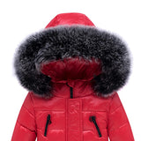 Maxbell Children Winter Hooded Duck Down Jacket + Trousers Snowsuit  Red - S