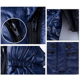 Maxbell Children Winter Hooded Duck Down Jacket + Trousers Snowsuit  Dark Blue - L